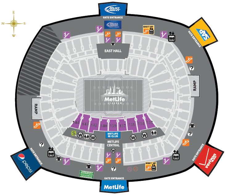 metlife stadium seating chart with seat numbers